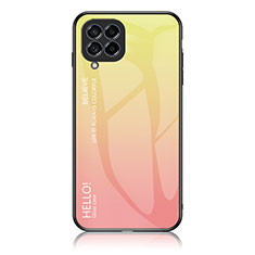 Carcasa Bumper Funda Silicona Espejo Gradiente Arco iris LS1 para Samsung Galaxy M53 5G Amarillo