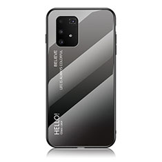 Carcasa Bumper Funda Silicona Espejo Gradiente Arco iris LS1 para Samsung Galaxy M80S Gris Oscuro