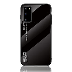 Carcasa Bumper Funda Silicona Espejo Gradiente Arco iris LS1 para Samsung Galaxy S20 Negro