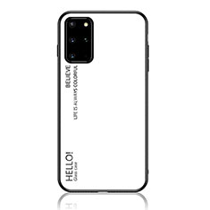 Carcasa Bumper Funda Silicona Espejo Gradiente Arco iris LS1 para Samsung Galaxy S20 Plus 5G Blanco