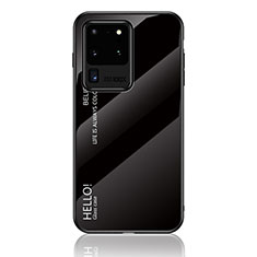 Carcasa Bumper Funda Silicona Espejo Gradiente Arco iris LS1 para Samsung Galaxy S20 Ultra 5G Negro