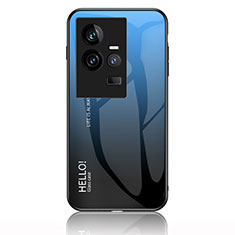 Carcasa Bumper Funda Silicona Espejo Gradiente Arco iris LS1 para Vivo iQOO 11 5G Azul