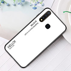 Carcasa Bumper Funda Silicona Espejo Gradiente Arco iris LS1 para Vivo iQOO U3 4G Blanco