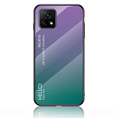 Carcasa Bumper Funda Silicona Espejo Gradiente Arco iris LS1 para Vivo iQOO U3 5G Multicolor