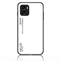 Carcasa Bumper Funda Silicona Espejo Gradiente Arco iris LS1 para Vivo iQOO U5x Blanco