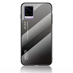 Carcasa Bumper Funda Silicona Espejo Gradiente Arco iris LS1 para Vivo V20 (2021) Gris Oscuro