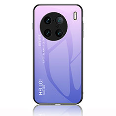 Carcasa Bumper Funda Silicona Espejo Gradiente Arco iris LS1 para Vivo X90 Pro+ Plus 5G Purpura Claro