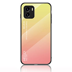 Carcasa Bumper Funda Silicona Espejo Gradiente Arco iris LS1 para Vivo Y10 Amarillo