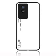 Carcasa Bumper Funda Silicona Espejo Gradiente Arco iris LS1 para Vivo Y11 (2023) Blanco