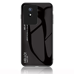 Carcasa Bumper Funda Silicona Espejo Gradiente Arco iris LS1 para Vivo Y11 (2023) Negro