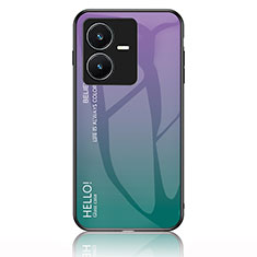 Carcasa Bumper Funda Silicona Espejo Gradiente Arco iris LS1 para Vivo Y22s Multicolor