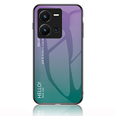 Carcasa Bumper Funda Silicona Espejo Gradiente Arco iris LS1 para Vivo Y35 4G Multicolor