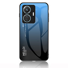 Carcasa Bumper Funda Silicona Espejo Gradiente Arco iris LS1 para Vivo Y55 4G Azul
