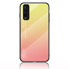 Carcasa Bumper Funda Silicona Espejo Gradiente Arco iris LS1 para Vivo Y70S 5G Amarillo