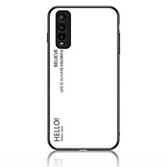 Carcasa Bumper Funda Silicona Espejo Gradiente Arco iris LS1 para Vivo Y70t 5G Blanco