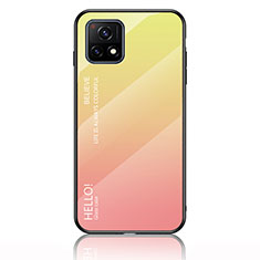 Carcasa Bumper Funda Silicona Espejo Gradiente Arco iris LS1 para Vivo Y72 India Amarillo