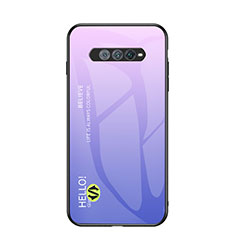 Carcasa Bumper Funda Silicona Espejo Gradiente Arco iris LS1 para Xiaomi Black Shark 4S 5G Purpura Claro