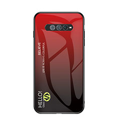 Carcasa Bumper Funda Silicona Espejo Gradiente Arco iris LS1 para Xiaomi Black Shark 4S 5G Rojo