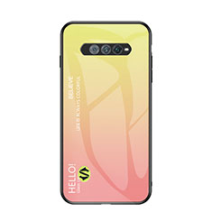 Carcasa Bumper Funda Silicona Espejo Gradiente Arco iris LS1 para Xiaomi Black Shark 4S Pro 5G Amarillo