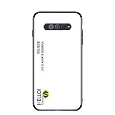 Carcasa Bumper Funda Silicona Espejo Gradiente Arco iris LS1 para Xiaomi Black Shark 4S Pro 5G Blanco