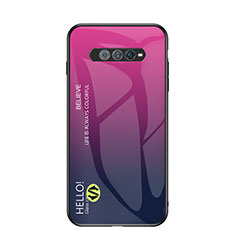 Carcasa Bumper Funda Silicona Espejo Gradiente Arco iris LS1 para Xiaomi Black Shark 4S Pro 5G Rosa Roja