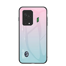 Carcasa Bumper Funda Silicona Espejo Gradiente Arco iris LS1 para Xiaomi Black Shark 5 5G Cian