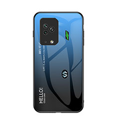 Carcasa Bumper Funda Silicona Espejo Gradiente Arco iris LS1 para Xiaomi Black Shark 5 Pro 5G Azul