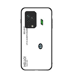 Carcasa Bumper Funda Silicona Espejo Gradiente Arco iris LS1 para Xiaomi Black Shark 5 Pro 5G Blanco