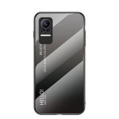 Carcasa Bumper Funda Silicona Espejo Gradiente Arco iris LS1 para Xiaomi Civi 1S 5G Gris Oscuro