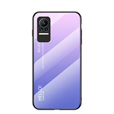 Carcasa Bumper Funda Silicona Espejo Gradiente Arco iris LS1 para Xiaomi Civi 1S 5G Purpura Claro