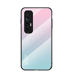 Carcasa Bumper Funda Silicona Espejo Gradiente Arco iris LS1 para Xiaomi Mi 10S 5G Cian