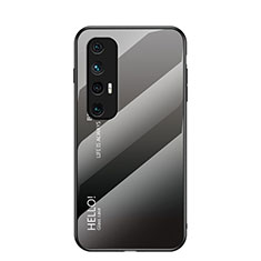 Carcasa Bumper Funda Silicona Espejo Gradiente Arco iris LS1 para Xiaomi Mi 10S 5G Gris Oscuro