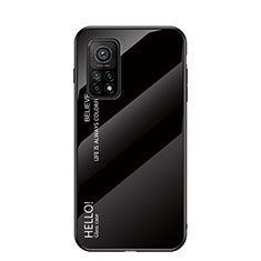 Carcasa Bumper Funda Silicona Espejo Gradiente Arco iris LS1 para Xiaomi Mi 10T 5G Negro