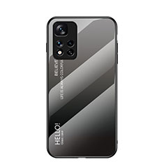 Carcasa Bumper Funda Silicona Espejo Gradiente Arco iris LS1 para Xiaomi Mi 11i 5G (2022) Gris Oscuro
