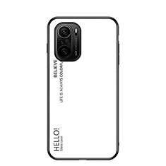 Carcasa Bumper Funda Silicona Espejo Gradiente Arco iris LS1 para Xiaomi Mi 11i 5G Blanco