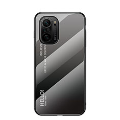 Carcasa Bumper Funda Silicona Espejo Gradiente Arco iris LS1 para Xiaomi Mi 11i 5G Gris Oscuro