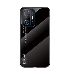Carcasa Bumper Funda Silicona Espejo Gradiente Arco iris LS1 para Xiaomi Mi 11T 5G Negro