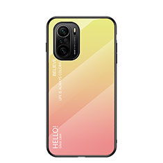 Carcasa Bumper Funda Silicona Espejo Gradiente Arco iris LS1 para Xiaomi Mi 11X 5G Amarillo