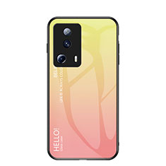 Carcasa Bumper Funda Silicona Espejo Gradiente Arco iris LS1 para Xiaomi Mi 12 Lite NE 5G Amarillo