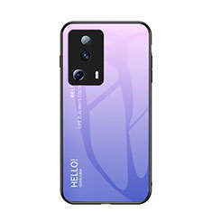 Carcasa Bumper Funda Silicona Espejo Gradiente Arco iris LS1 para Xiaomi Mi 12 Lite NE 5G Purpura Claro