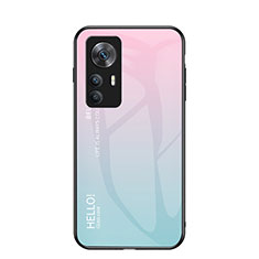 Carcasa Bumper Funda Silicona Espejo Gradiente Arco iris LS1 para Xiaomi Mi 12T Pro 5G Cian