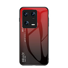 Carcasa Bumper Funda Silicona Espejo Gradiente Arco iris LS1 para Xiaomi Mi 13 Pro 5G Rojo