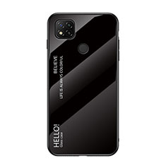 Carcasa Bumper Funda Silicona Espejo Gradiente Arco iris LS1 para Xiaomi POCO C3 Negro