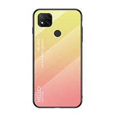 Carcasa Bumper Funda Silicona Espejo Gradiente Arco iris LS1 para Xiaomi POCO C31 Amarillo