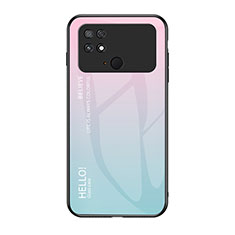 Carcasa Bumper Funda Silicona Espejo Gradiente Arco iris LS1 para Xiaomi Poco C40 Cian