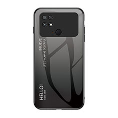 Carcasa Bumper Funda Silicona Espejo Gradiente Arco iris LS1 para Xiaomi Poco C40 Gris Oscuro