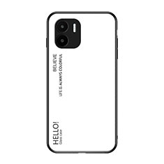 Carcasa Bumper Funda Silicona Espejo Gradiente Arco iris LS1 para Xiaomi Poco C50 Blanco