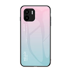 Carcasa Bumper Funda Silicona Espejo Gradiente Arco iris LS1 para Xiaomi Poco C51 Cian