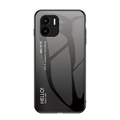 Carcasa Bumper Funda Silicona Espejo Gradiente Arco iris LS1 para Xiaomi Poco C51 Gris Oscuro