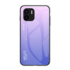 Carcasa Bumper Funda Silicona Espejo Gradiente Arco iris LS1 para Xiaomi Poco C51 Purpura Claro